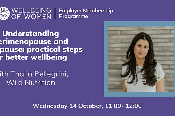 Blue banner with title Understanding menopause: nutrition to support wellbeing